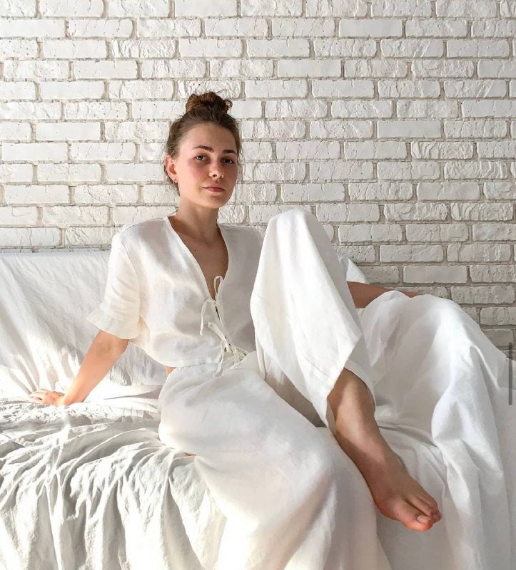 Handmade Linen Pajama Set: Bride & Bridesmaid Sleepwear