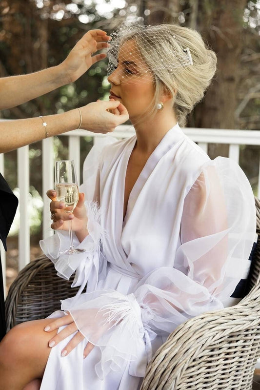 Bridal Robe, Wedding Morning Robe, Getting Ready Outfit