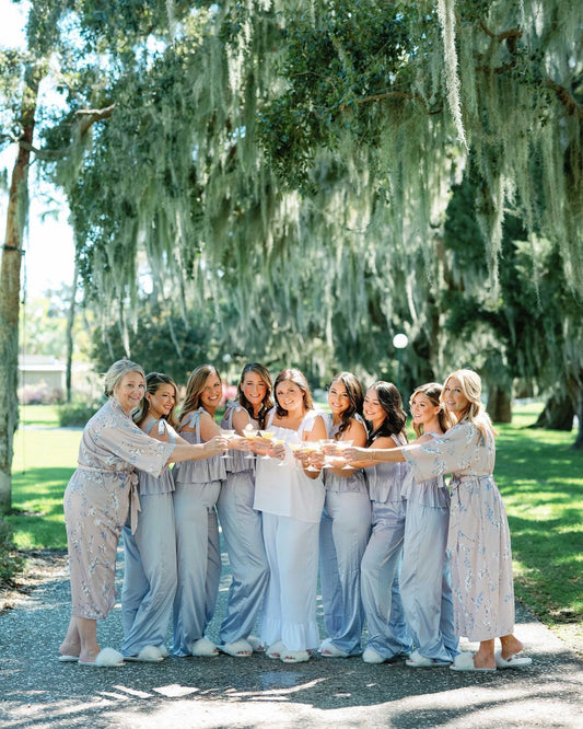 Bridal Party Robes: Linen pajamas set, Bride pjs, Wedding Matches