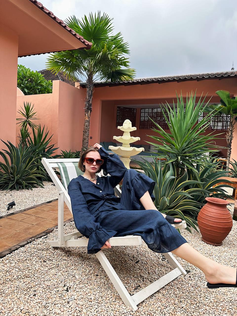 Handmade Linen Pajama Set: Soft Long Sleeve Sleepwear