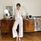 White Cotton Eyelet Lounge Suit – Handmade Two Piece Summer Outfit Set
