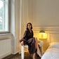 Silk Robe: Double Feather Boa, Luxury Loungewear