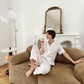 White Cotton Eyelet Lounge Suit – Handmade Two Piece Summer Outfit Set