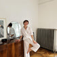 White Cotton Eyelet Lounge Suit – Handmade Two Piece Summer Outfit Set