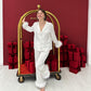 Handmade Bride Silk Pajamas with Ostrich Feathers, Mother Day Gift