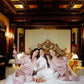 Luxury Silk Bridal Pajamas with Feather