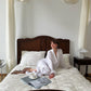 Handmade Bride Silk Pajamas with Ostrich Feathers, Mother Day Gift