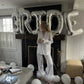 Luxury Silk Bridal Pajamas with Feather