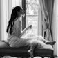 Luxury Silk Bridal Pajamas with Feather