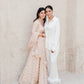 Elegant Silk Bridal Pajamas with Feather