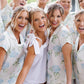 White Linen Bridal Pajamas Set for Bride