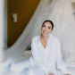 Luxury Silk Bridal Pajamas with Feather